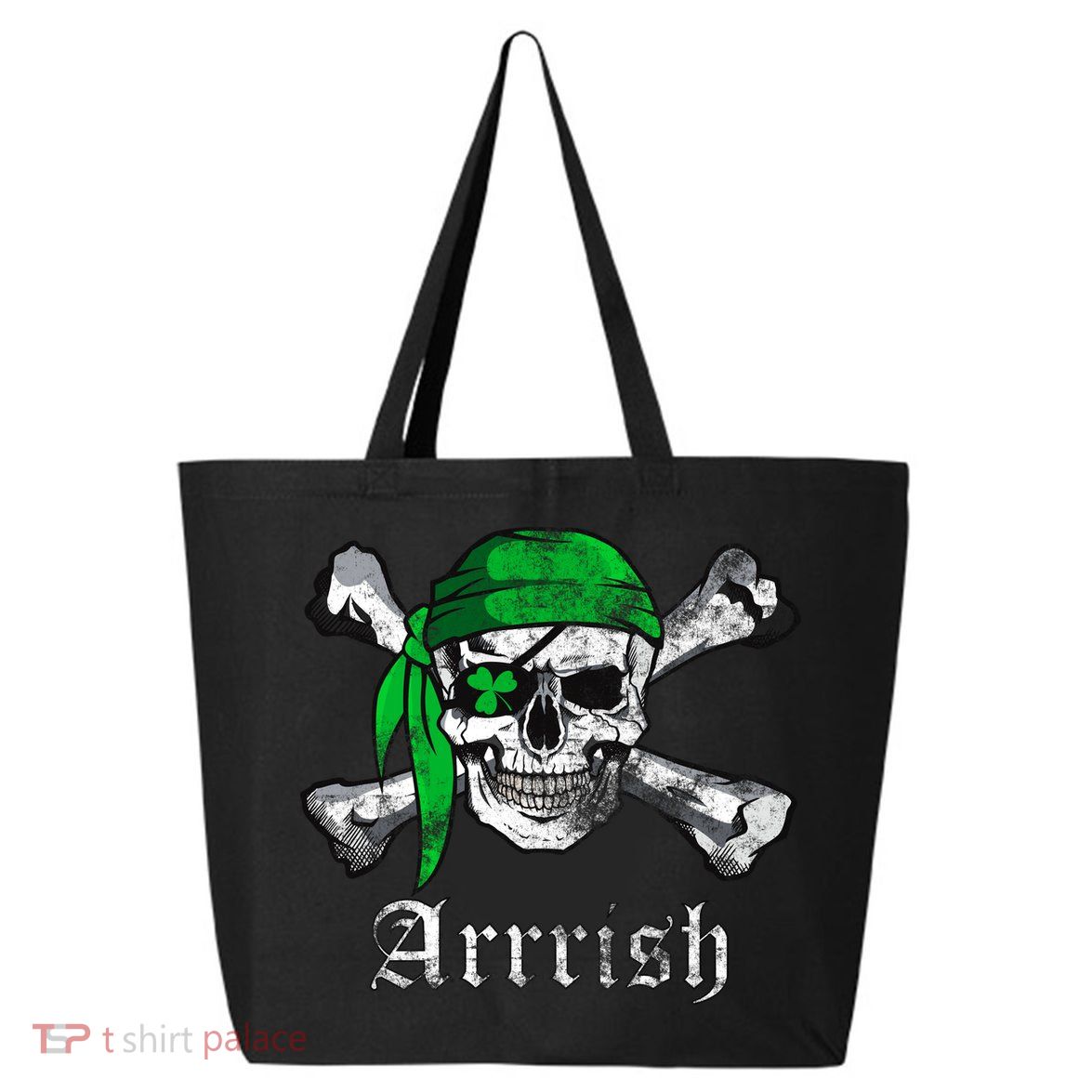 Arrrish Irish Pirate Skull Clover 25L Jumbo Tote
