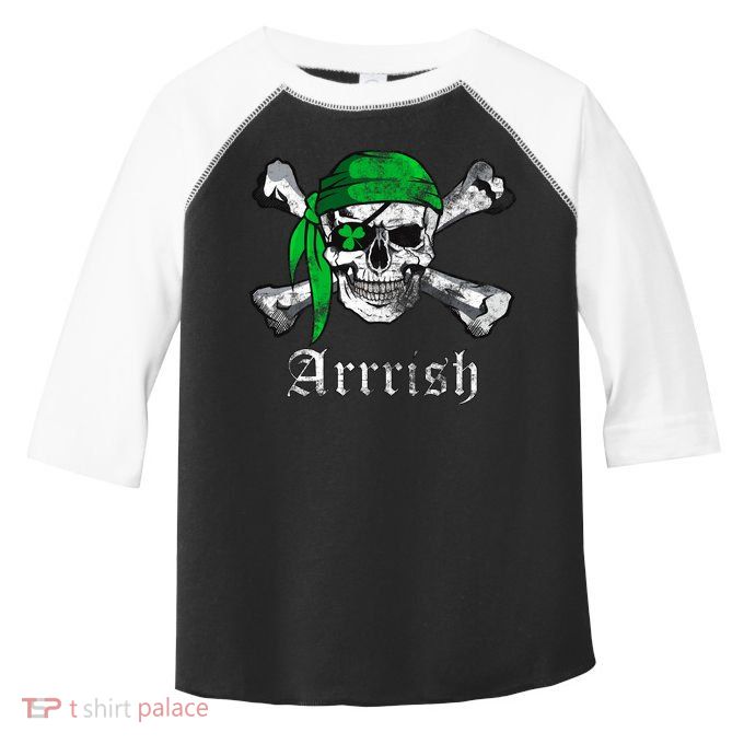 Arrrish Irish Pirate Skull Clover Toddler Fine Jersey T-Shirt