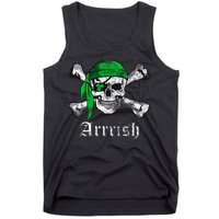 Arrrish Irish Pirate Skull Clover Tank Top