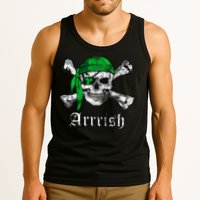 Arrrish Irish Pirate Skull Clover Tank Top