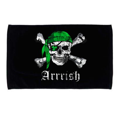 Arrrish Irish Pirate Skull Clover Microfiber Hand Towel