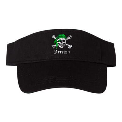 Arrrish Irish Pirate Skull Clover Valucap Bio-Washed Visor