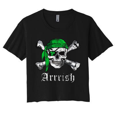 Arrrish Irish Pirate Skull Clover Crop Top