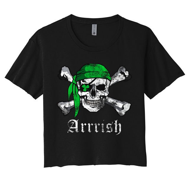 Arrrish Irish Pirate Skull Clover Crop Top