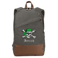 Arrrish Irish Pirate Skull Clover Cotton Canvas Backpack