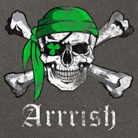 Arrrish Irish Pirate Skull Clover Cotton Canvas Backpack