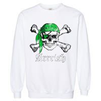 Arrrish Irish Pirate Skull Clover Garment-Dyed Sweatshirt