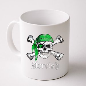 Arrrish Irish Pirate Skull Clover Coffee Mug