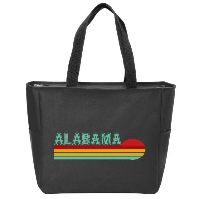 Alabama Retro Style Zip Tote Bag