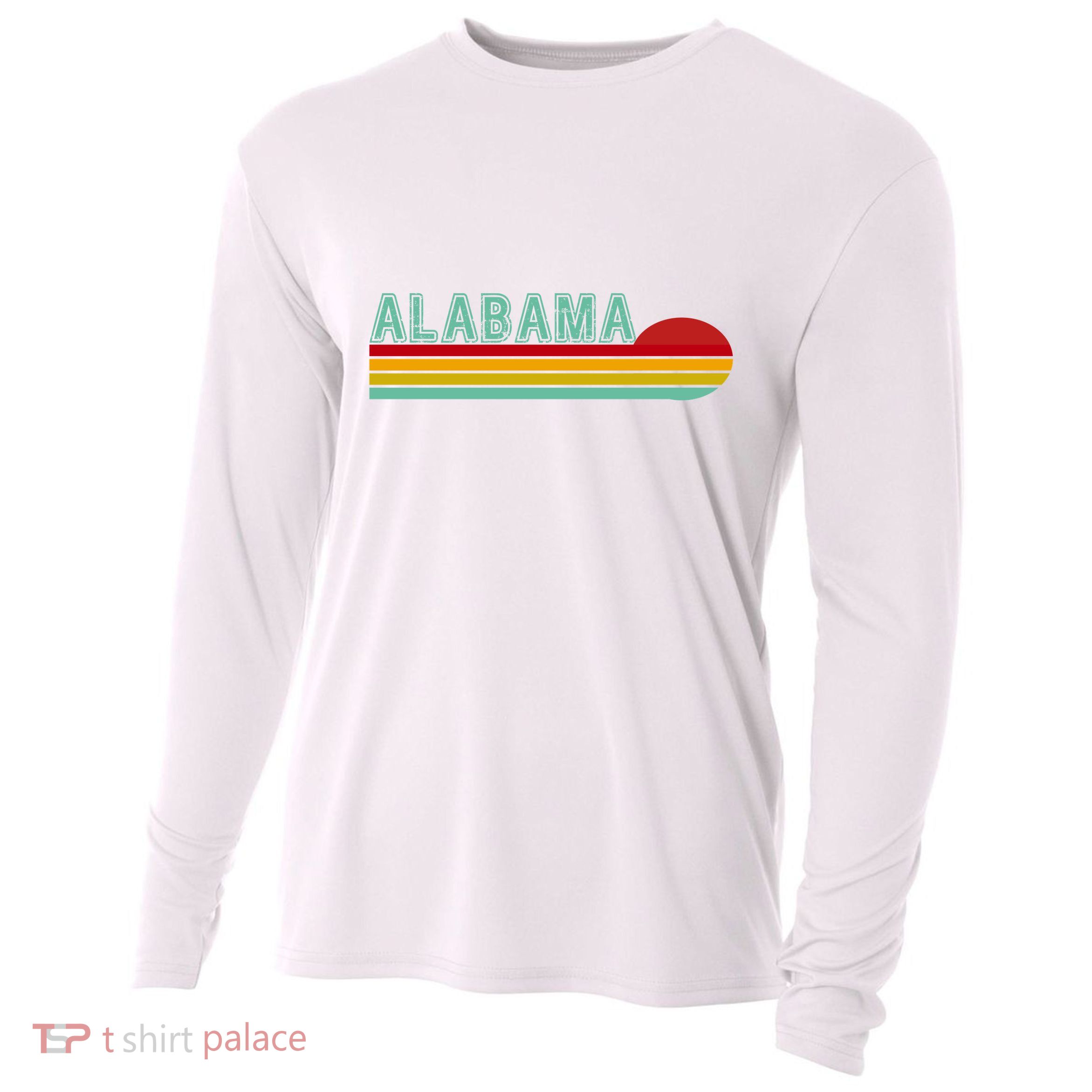 Alabama Retro Style Cooling Performance Long Sleeve Crew