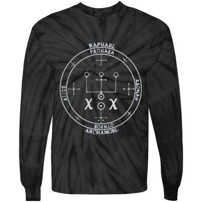 Archangel Raphael Sigil Seal By Mortal Tie-Dye Long Sleeve Shirt