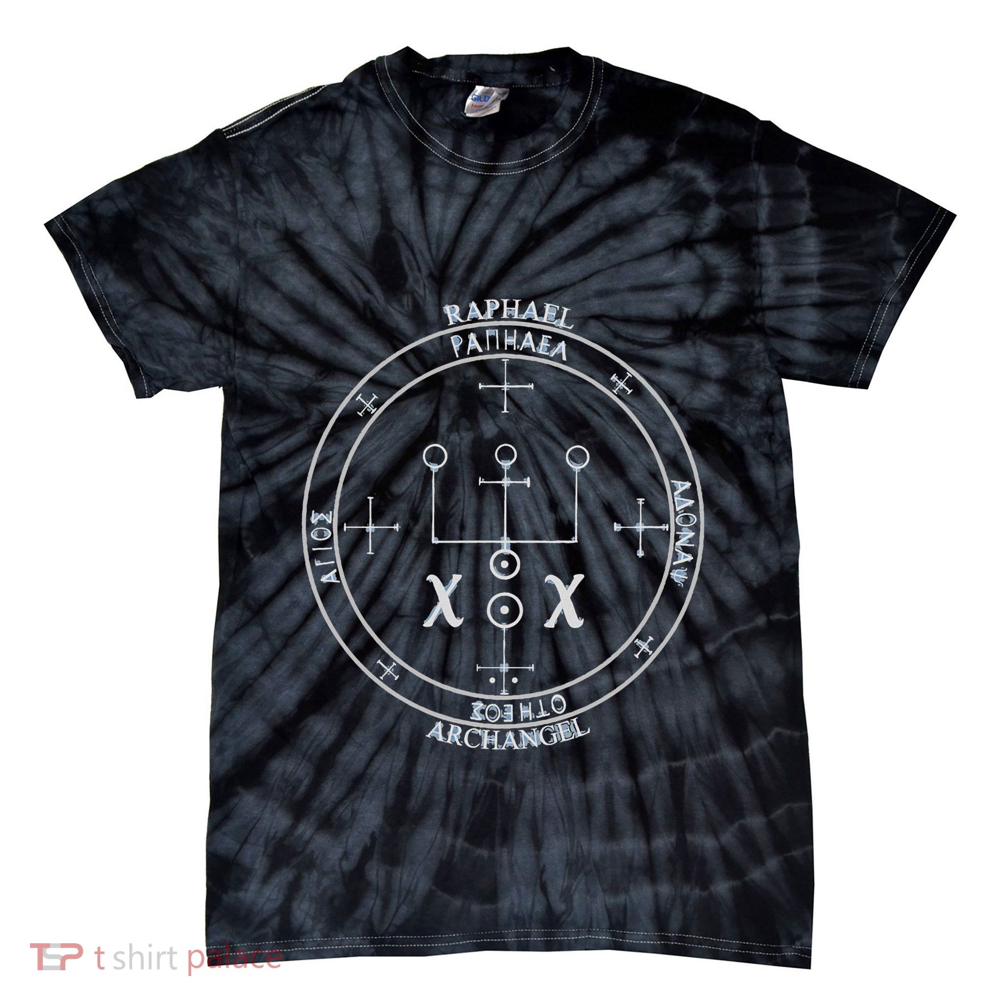 Archangel Raphael Sigil Seal By Mortal Tie-Dye T-Shirt