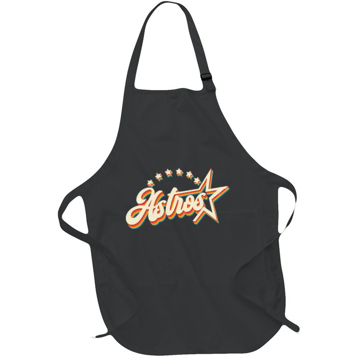 A.S.T.R.O.S Retro Style 70s 80s First Name Full-Length Apron With Pockets