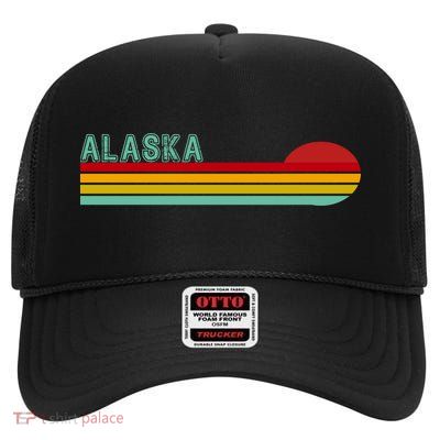 Alaska Retro Sunset High Crown Mesh Back Trucker Hat