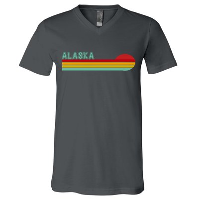 Alaska Retro Sunset V-Neck T-Shirt