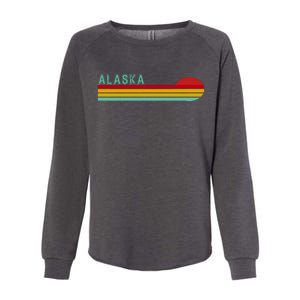 Alaska Retro Sunset Womens California Wash Sweatshirt