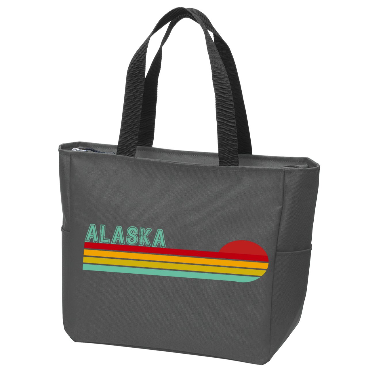 Alaska Retro Sunset Zip Tote Bag