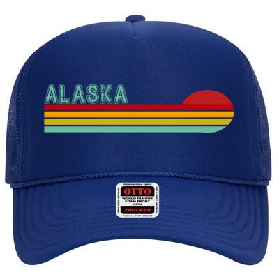 Alaska Retro Sunset High Crown Mesh Back Trucker Hat