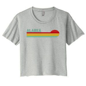 Alaska Retro Sunset Women's Crop Top Tee