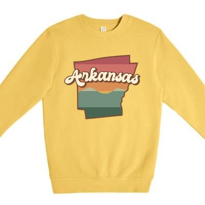 Arkansas Retro Sunset Premium Crewneck Sweatshirt