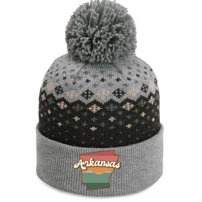 Arkansas Retro Sunset The Baniff Cuffed Pom Beanie