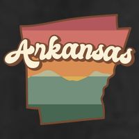 Arkansas Retro Sunset 7 Panel Mesh Trucker Snapback Hat