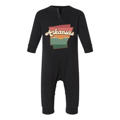 Arkansas Retro Sunset Infant Fleece One Piece