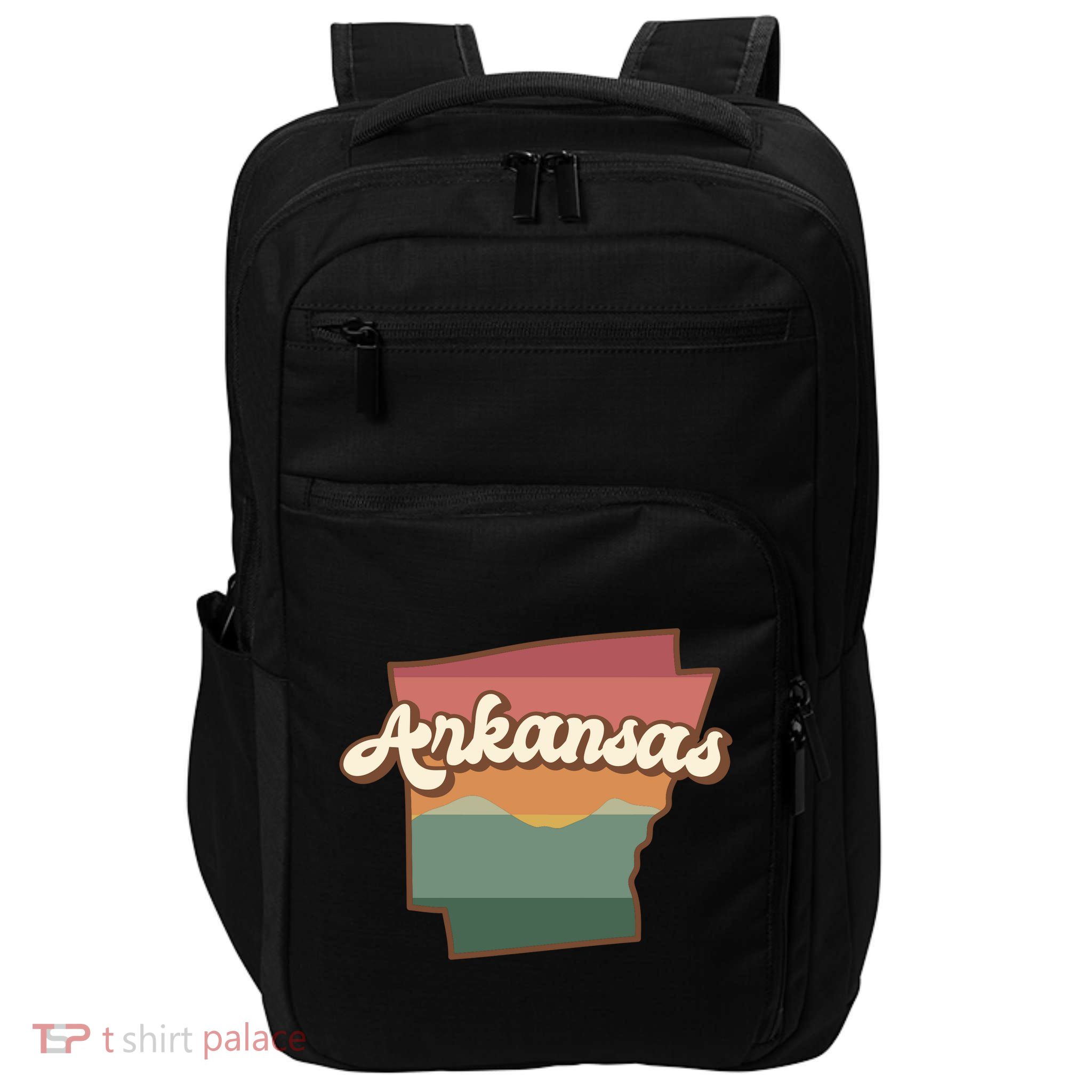 Arkansas Retro Sunset Impact Tech Backpack