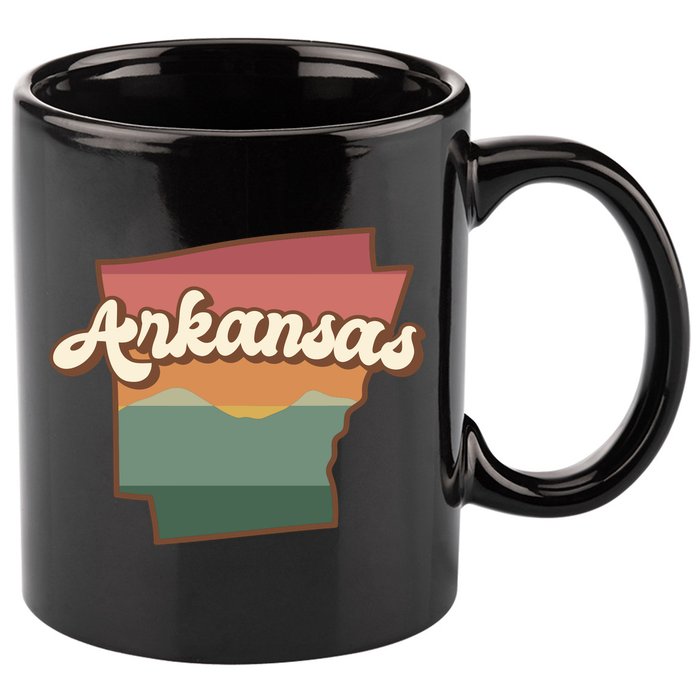 Arkansas Retro Sunset 11oz C Handle Ceramic Mug
