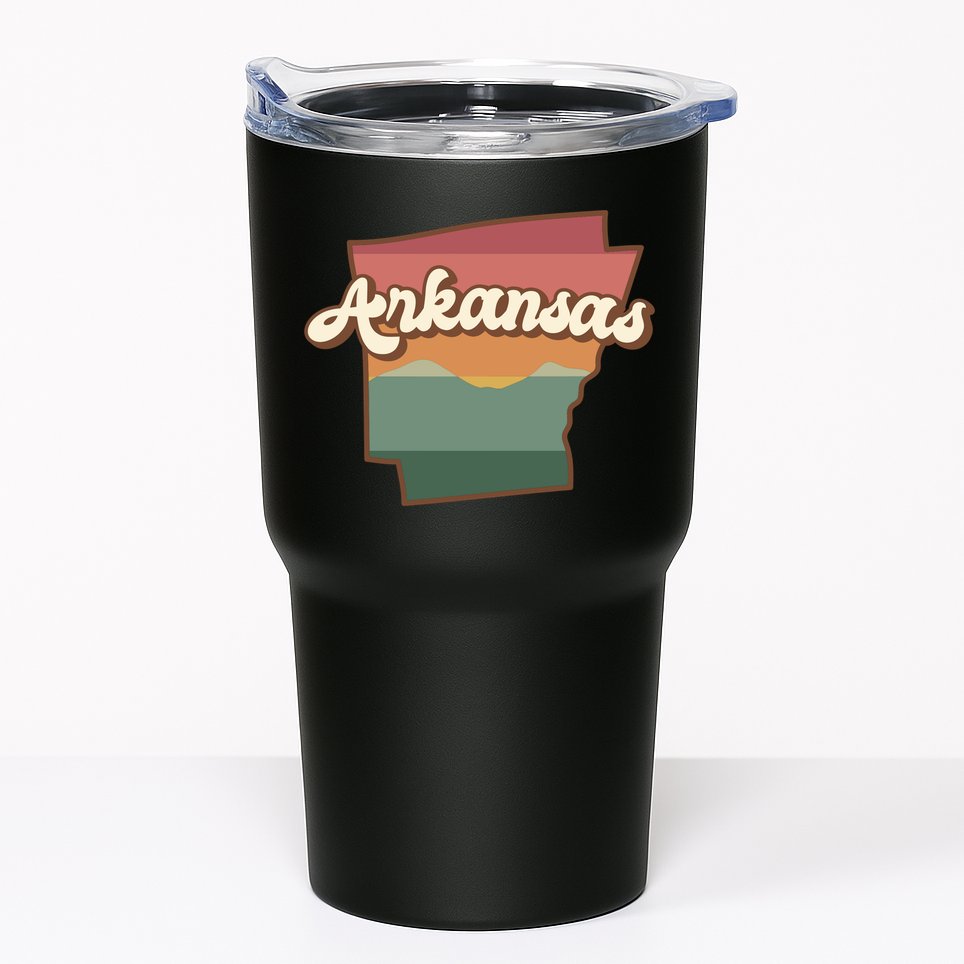 Arkansas Retro Sunset Tumbler