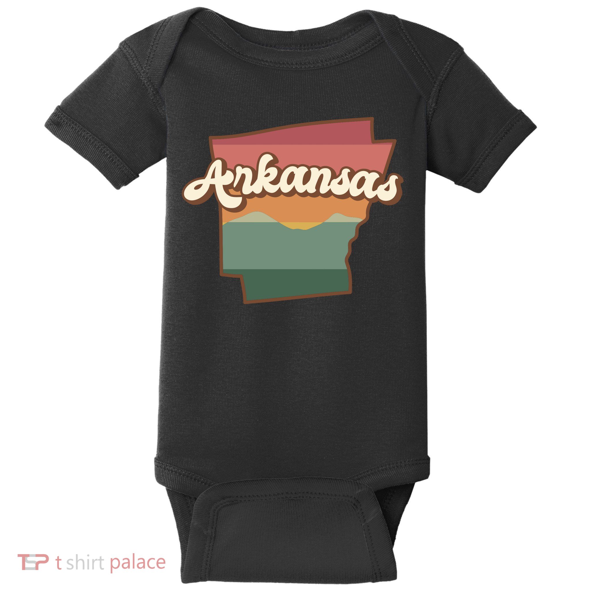 Arkansas Retro Sunset Baby Bodysuit