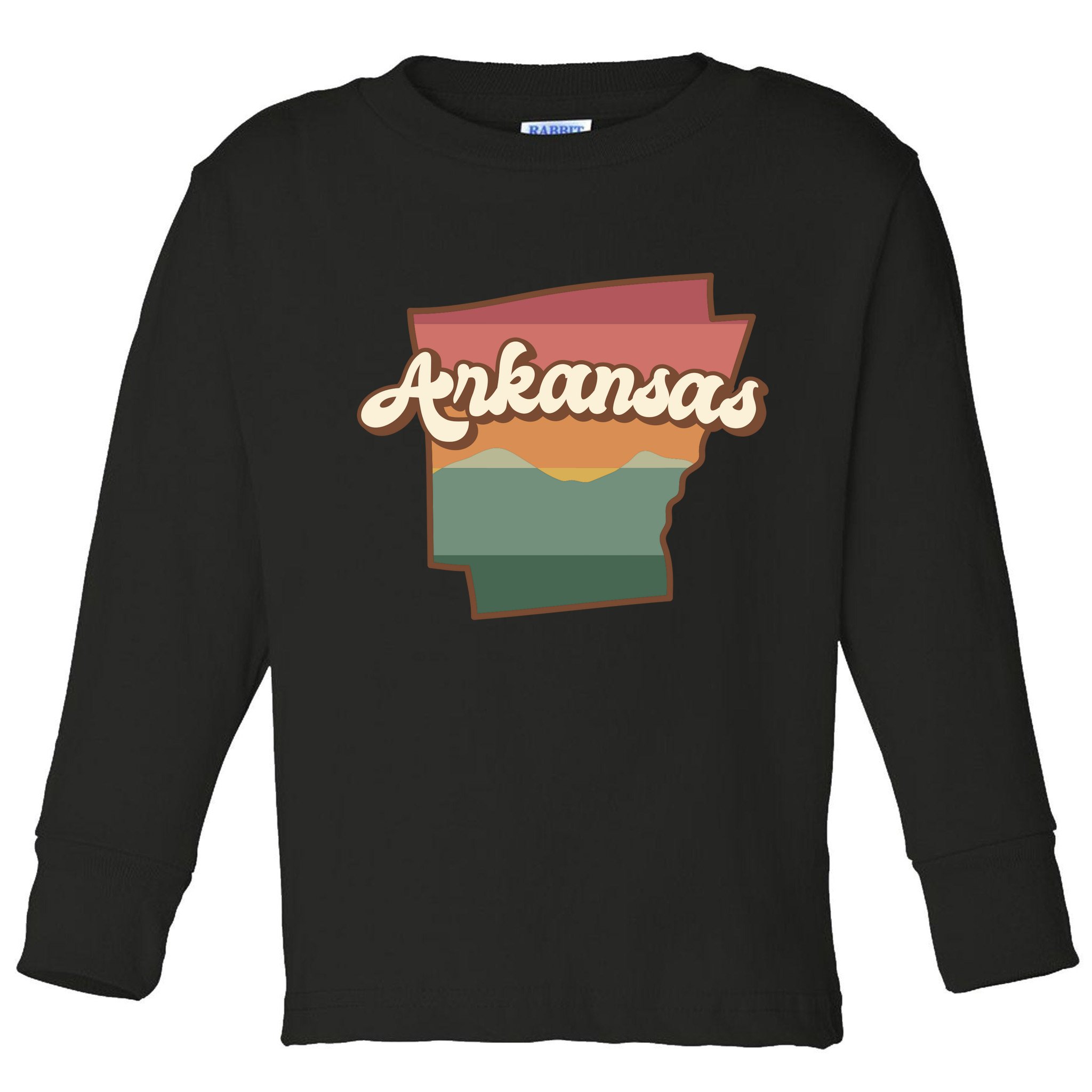 Arkansas Retro Sunset Toddler Long Sleeve Shirt