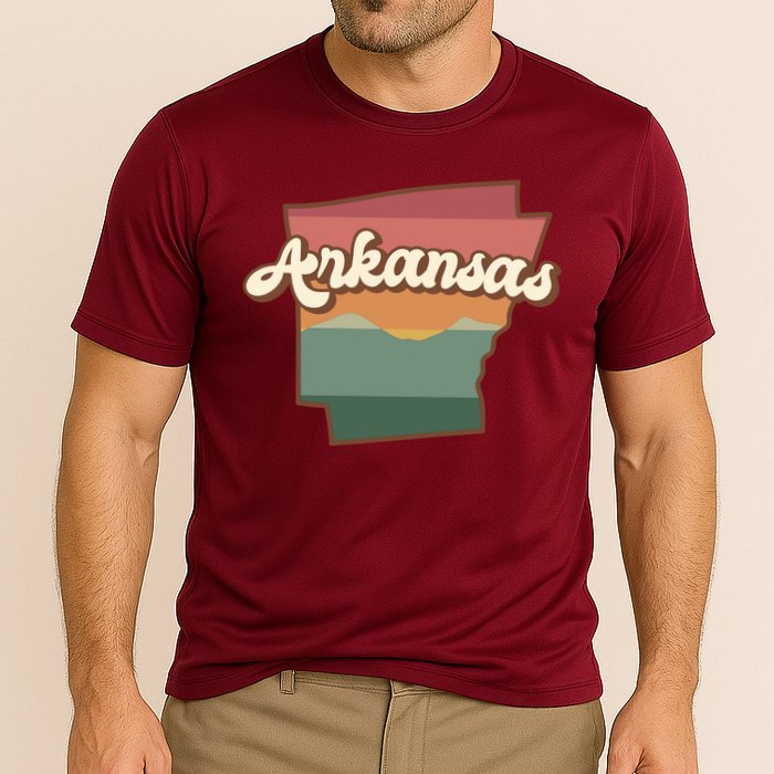 Arkansas Retro Sunset Cooling Performance Crew T-Shirt