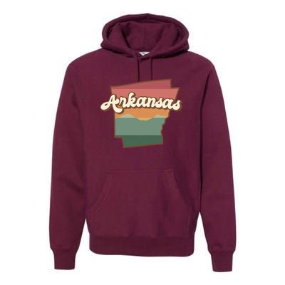 Arkansas Retro Sunset Premium Hoodie