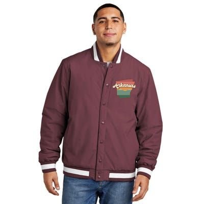 Arkansas Retro Sunset Insulated Varsity Jacket