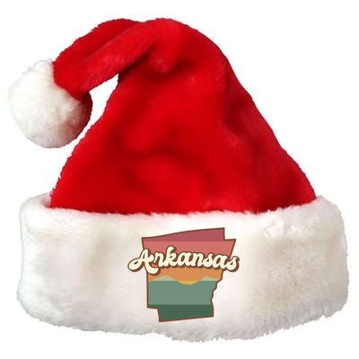 Arkansas Retro Sunset Premium Christmas Santa Hat