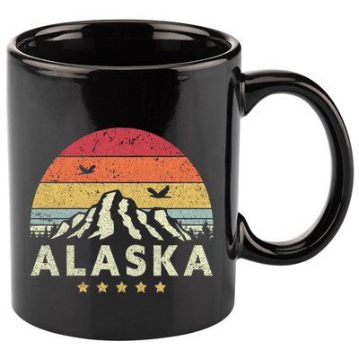 Alaska Retro Style AK USA 11oz C Handle Ceramic Mug