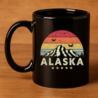 Alaska Retro Style AK USA 11oz C Handle Ceramic Mug