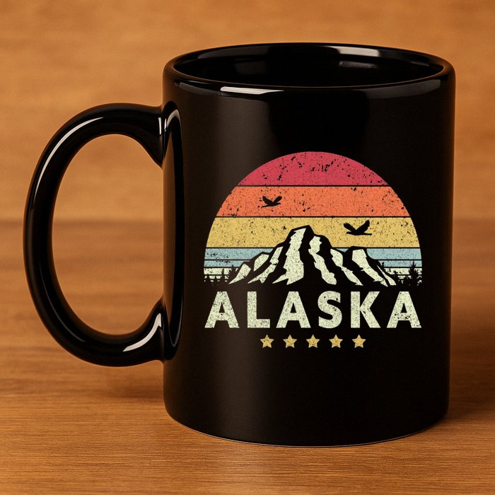 Alaska Retro Style AK USA 11oz C Handle Ceramic Mug
