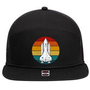 Astronaut Retro Space Sunset 7 Panel Mesh Trucker Snapback Hat