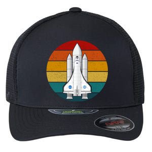 Astronaut Retro Space Sunset Flexfit Unipanel Trucker Cap