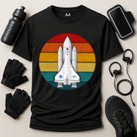 Astronaut Retro Space Sunset Performance Shirt
