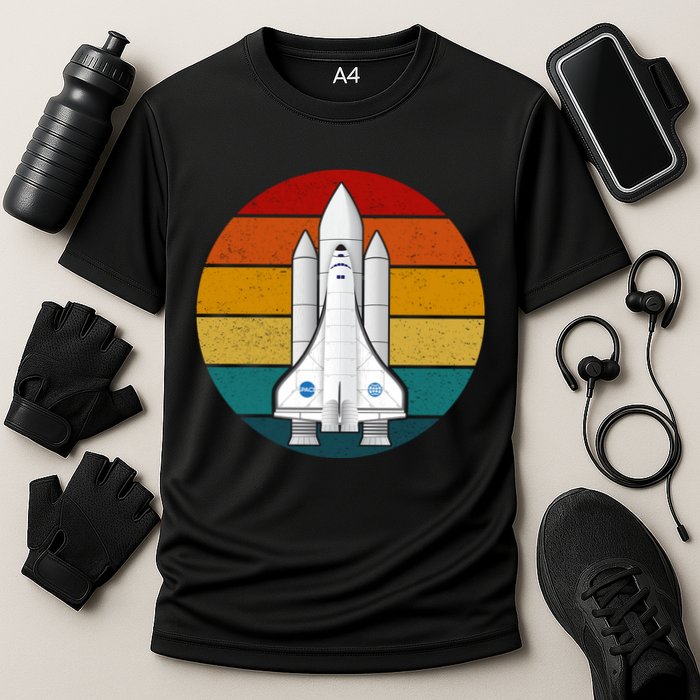 Astronaut Retro Space Sunset Performance Shirt