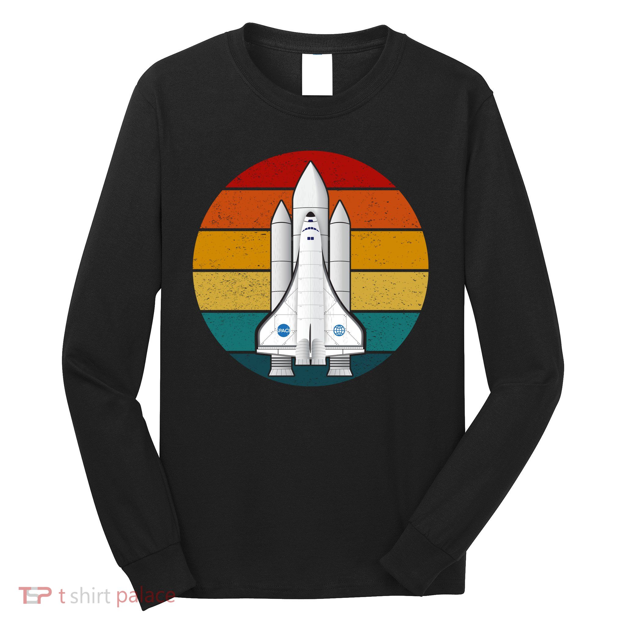Astronaut Retro Space Sunset Long Sleeve Shirt
