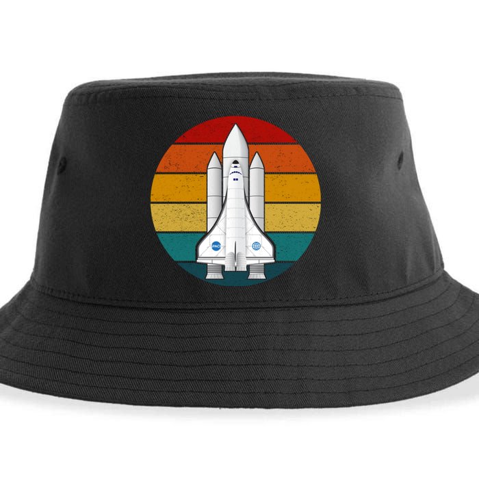 Astronaut Retro Space Sunset Sustainable Bucket Hat