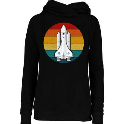 Astronaut Retro Space Sunset Womens Funnel Neck Pullover Hood