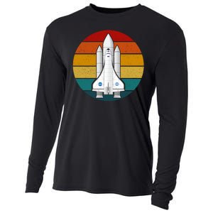 Astronaut Retro Space Sunset Cooling Performance Long Sleeve Crew