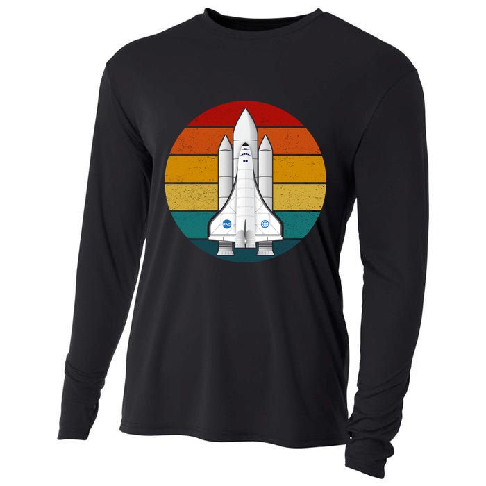 Astronaut Retro Space Sunset Cooling Performance Long Sleeve Crew