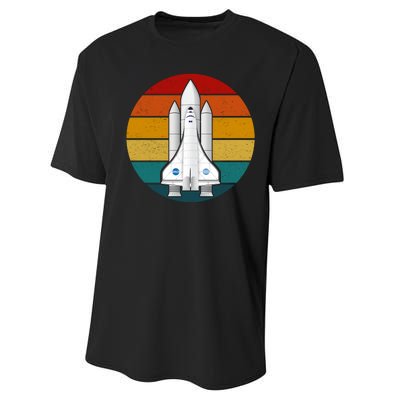 Astronaut Retro Space Sunset Performance Sprint T-Shirt