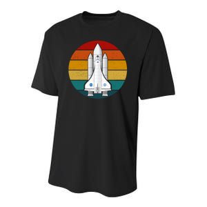 Astronaut Retro Space Sunset Youth Performance Sprint T-Shirt